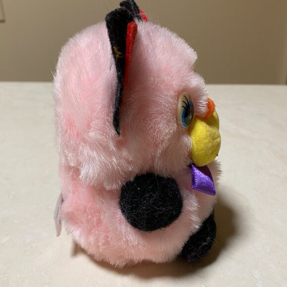 2/$20, Vintage Plush Toy – Adorable Pink Furry Animal with Bow Tie - Picture 3 of 9